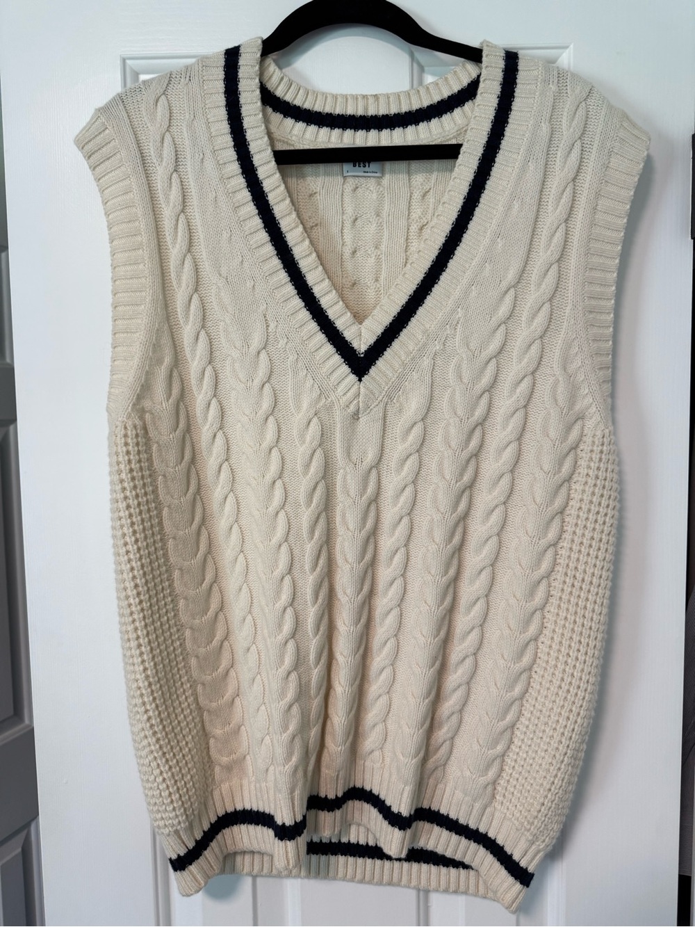 Sunday Best Oversized Cable Knit Sweater Vest